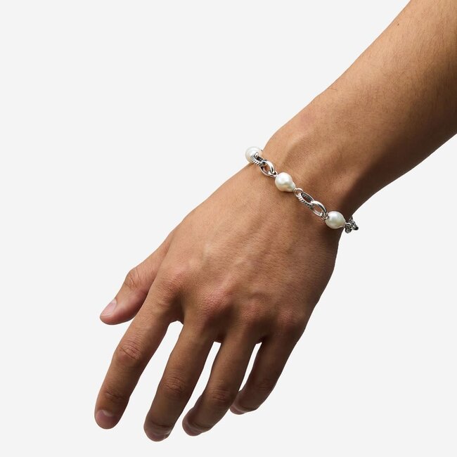 Buddha to Buddha Buddha to Buddha Armband 550 C+-E+ Ben Baroque Parel Zilver Maat C+-E+