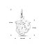 Blinckers Jewellery Huiscollectie BJ Bedels 10.05203 Zilver Jongen Kinderkop. 12mm x 10,5mm