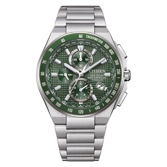 Citizen Citizen Horloge AT8398-53X Sky Eco-Drive Radio Controlled Titanium Groen 40.5mm