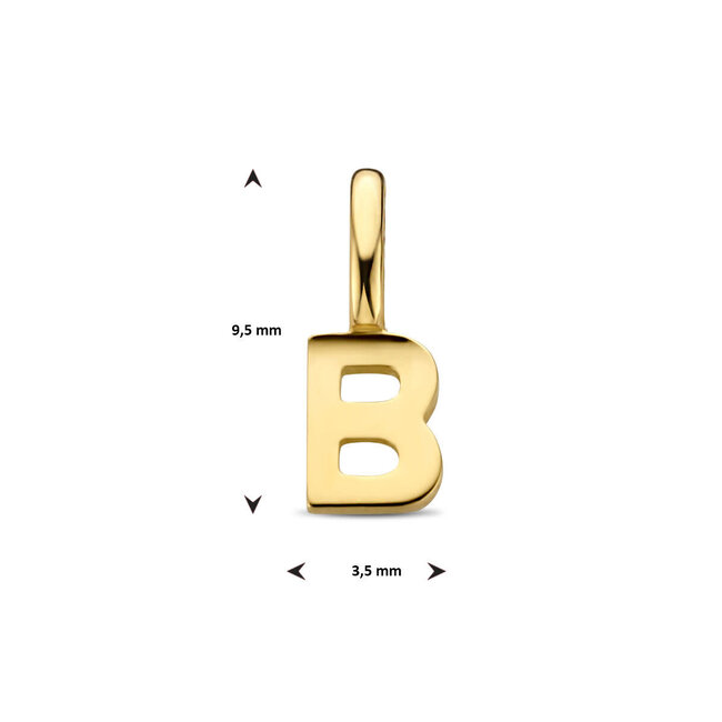 Blinckers Jewellery Huiscollectie BJ Hanger 40.23969 14k Geelgoud Letter B 9.5x3.5mm