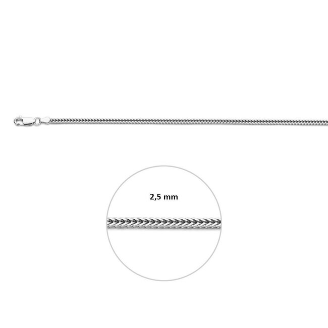 Blinckers Jewellery Huiscollectie BJ Collier 13.37484 Zilver Vossestaart 2,5mm 50cm