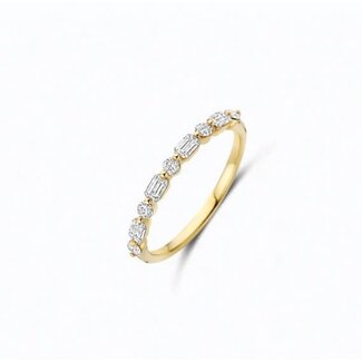 Blush Blush Ring LG1065Y/54 14k Geelgoud met 0.26crt en 0.18crt GSI Labgrown Briljant en Baquette geslepen Diamant Maat 54