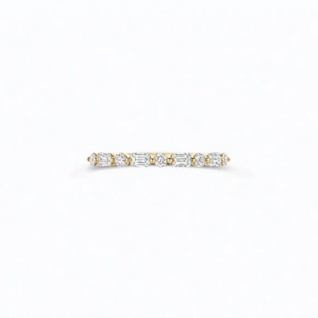 Blush Blush Ring LG1065Y/54 14k Geelgoud met 0.26crt en 0.18crt GSI Labgrown Briljant en Baquette geslepen Diamant Maat 54