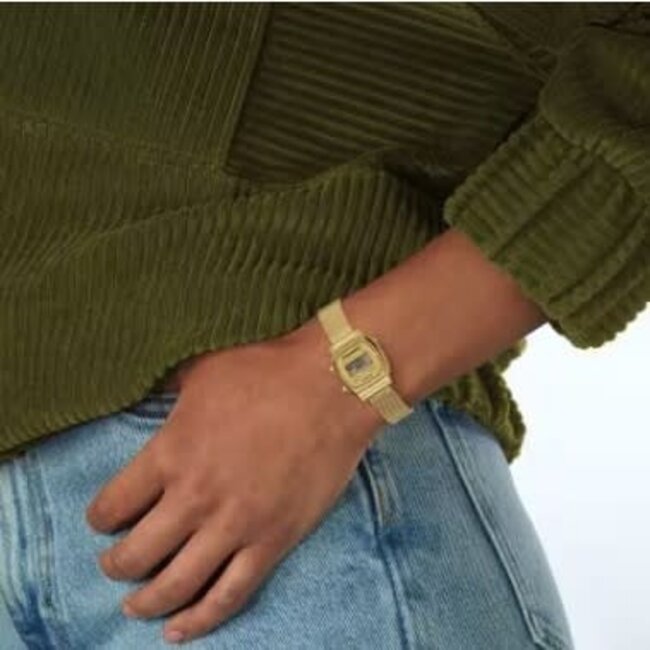 Casio Casio Vintage Horloge LA670WEMY-9EF Staal met Geelgouden Plating Quartz Digitaal 23mm