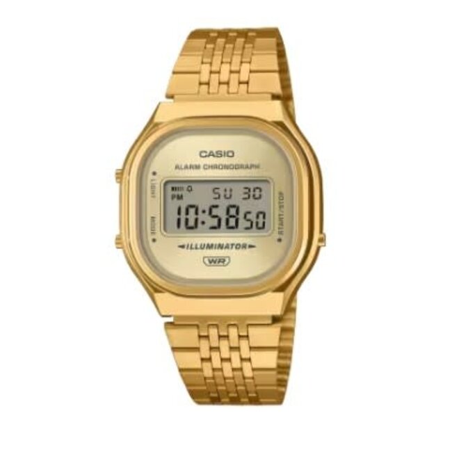 Casio Casio Vintage Horloge A140WEG-9AEF Staal met Geelgouden Plating Quartz Digitaal 34mm