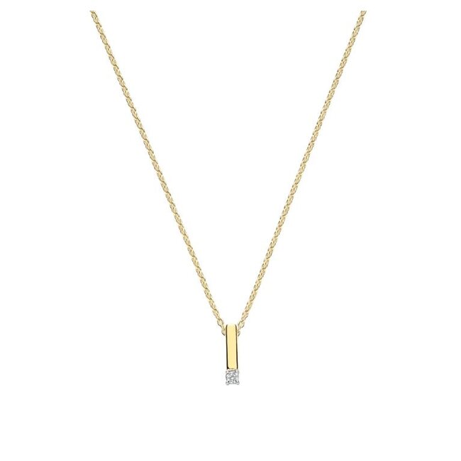 Ti Sento Milano Ti Sento Collier 34131ZY/42 Zilver met Geelgouden Plating en Zirkonia 42cm