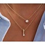 Ti Sento Milano Ti Sento Collier 34131ZY/42 Zilver met Geelgouden Plating en Zirkonia 42cm