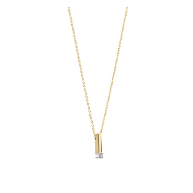 Ti Sento Milano Ti Sento Collier 34131ZY/42 Zilver met Geelgouden Plating en Zirkonia 42cm