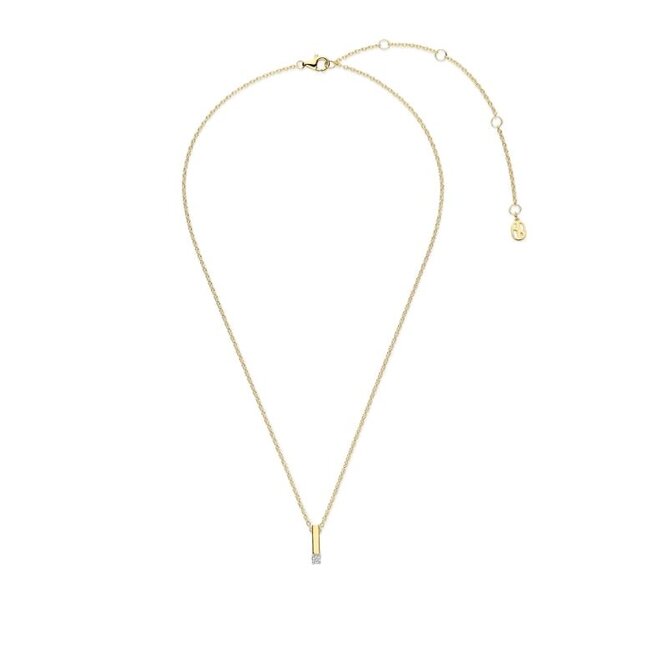 Ti Sento Milano Ti Sento Collier 34131ZY/42 Zilver met Geelgouden Plating en Zirkonia 42cm
