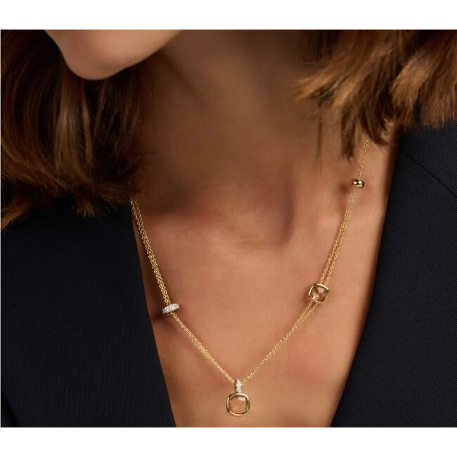 Ti Sento Milano Ti Sento Collier 34122CY/50 Zilver met Geelgouden Plating en Zirkonia 50cm