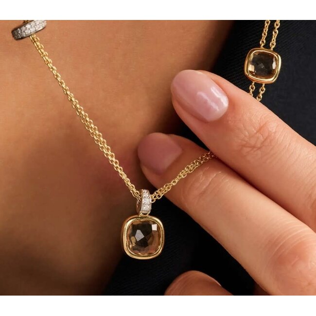 Ti Sento Milano Ti Sento Collier 34122CY/50 Zilver met Geelgouden Plating en Zirkonia 50cm