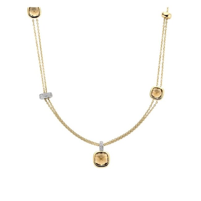 Ti Sento Milano Ti Sento Collier 34122CY/50 Zilver met Geelgouden Plating en Zirkonia 50cm