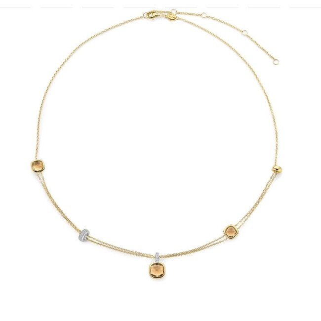 Ti Sento Milano Ti Sento Collier 34122CY/50 Zilver met Geelgouden Plating en Zirkonia 50cm