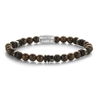 Rebel & Rose Rebel & Rose Armband RR-60160-S-M Variations Brown Forest 6mm Maat M