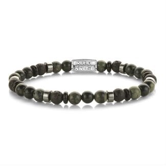 Rebel & Rose Rebel & Rose Armband RR-60158-S-M Variations Green Forest 6mm Maat M