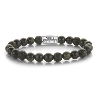Rebel & Rose Rebel & Rose Armband RR-80130-S-M Deep Forest 8mm Maat M