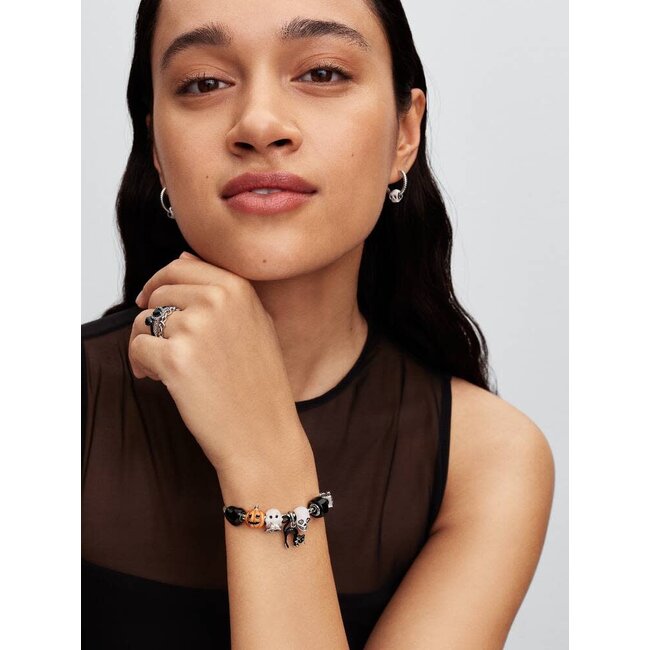 Pandora Pandora Bedel 794769C01 Zilver Zwarte Kat met Glow in The Dark