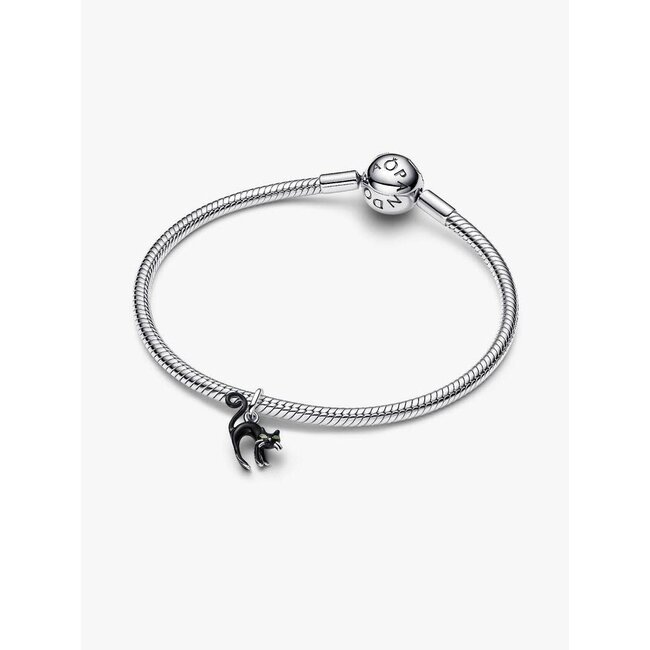 Pandora Pandora Bedel 794769C01 Zilver Zwarte Kat met Glow in The Dark