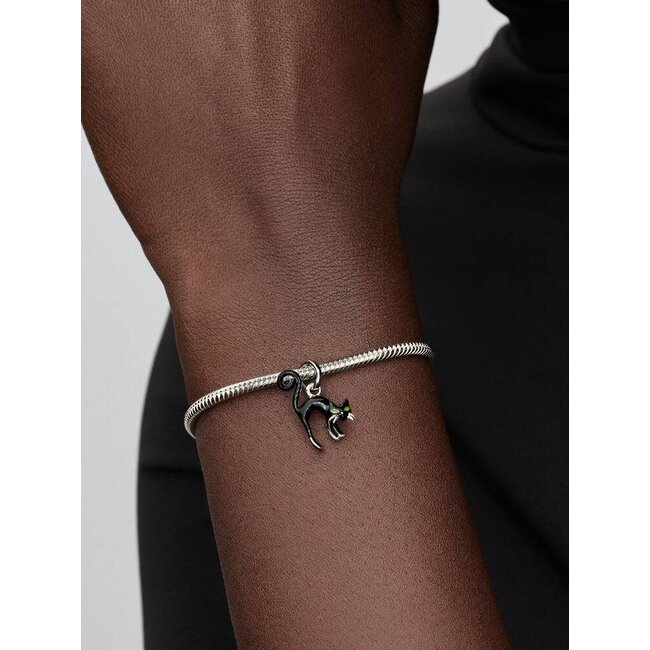 Pandora Pandora Bedel 794769C01 Zilver Zwarte Kat met Glow in The Dark