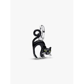 Pandora Pandora Bedel 794769C01 Zilver Zwarte Kat met Glow in The Dark