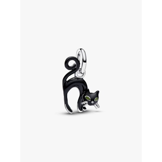Pandora Pandora Bedel 794769C01 Zilver Zwarte Kat met Glow in The Dark