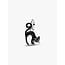 Pandora Pandora Bedel 794769C01 Zilver Zwarte Kat met Glow in The Dark
