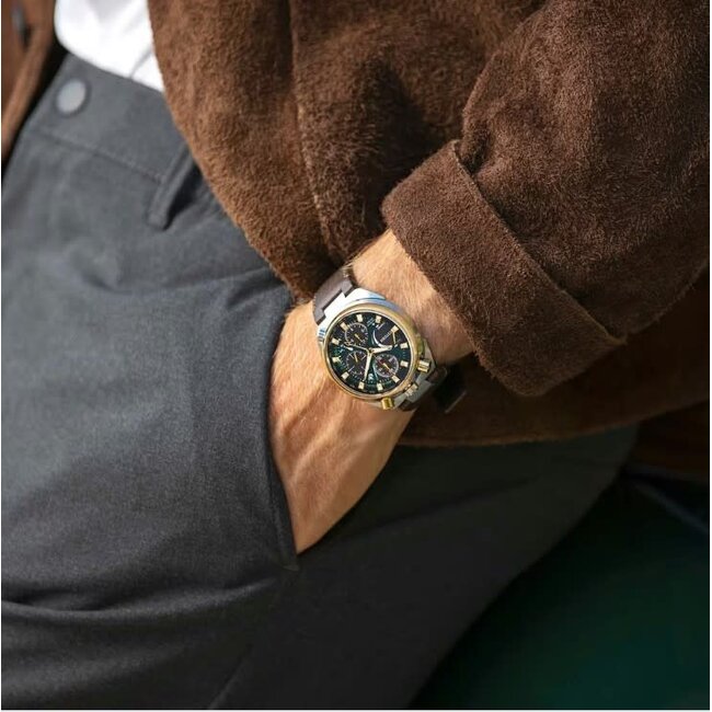 Citizen Citizen Horloge AV0104-06W Promaster Land Racing Staal Bi-color Eco-drive Chronograaf 200m Waterdicht met Groene Wijzerplaat 44.5mm Limited Edition