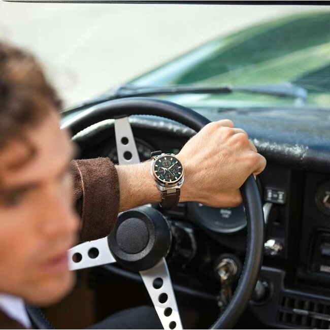 Citizen Citizen Horloge AV0104-06W Promaster Land Racing Staal Bi-color Eco-drive Chronograaf 200m Waterdicht met Groene Wijzerplaat 44.5mm Limited Edition