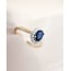 Excellent Jewelry Excellent Ring RG415615-56 14k Bi-color met Ovale Saffier en 0.13crt Diamant H SI Maat 56