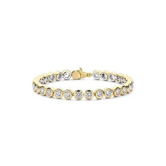 Ti Sento Milano Ti Sento Armband 23107ZY Zilver met 14k Geelgouden Plating Rondjes met Zirkonia