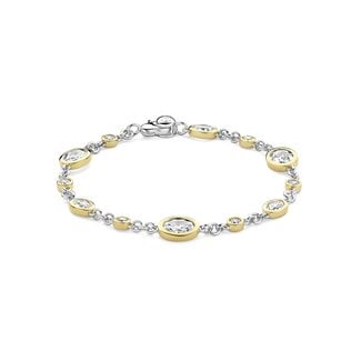 Ti Sento Milano Ti Sento Armband 23108ZY Zilver met 14k Geelgouden Plating met Ovale Zirkonia 18cm