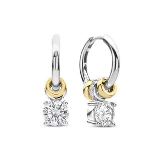 Ti Sento Milano Ti Sento Oorbellen 78103ZY Zilver met 14k Geelgouden Plating met Zirkonia
