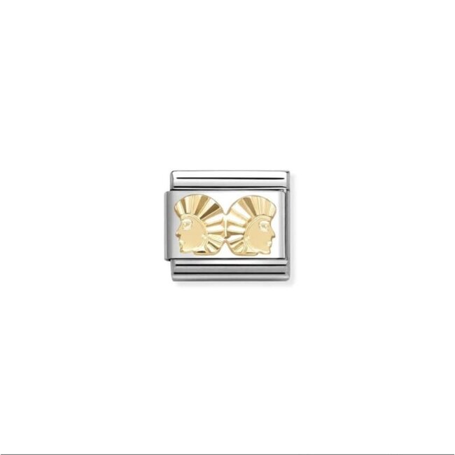 Nomination Nomination Schakel 030167-03  Composable Classic Staal met 18k Geelgouden Tweeling