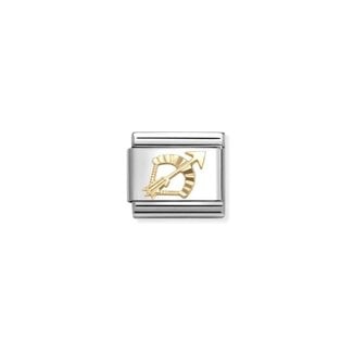Nomination Nomination Schakel 030167-09  Composable Classic Staal met 18k Geelgouden Boogschutter