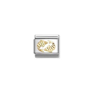 Nomination Nomination Schakel 030167-12 Composable Classic Staal met 18k Geelgouden Vissen