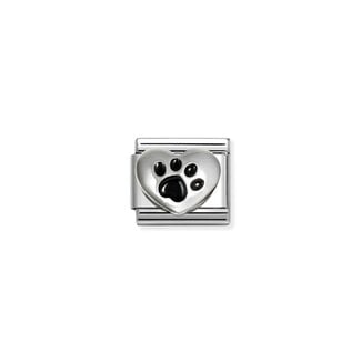 Nomination Nomination Schakel 330204-51 Composable Classic Staal met Symbol Hart met Pootafdruk