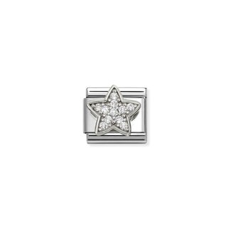 Nomination Nomination Schakel 330322-29  Composable Classic Staal met Symbol Zilver Ster met Zirkonia