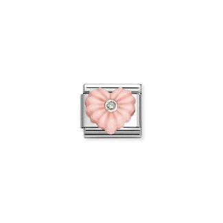 Nomination Nomination Schakel 330512-27  Composable Classic Staal met Symbol Roze Hart met Zirkonia