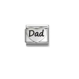 Nomination Nomination Schakel 330114/24  Composable Classic Staal met Hart met Dad