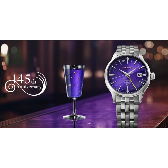 Seiko Seiko Horloge HCB006J1 Presage GMT Staal Automaat 145 the Anniversary 39mm Limited Edition