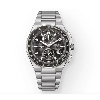 Citizen Citizen Horloge AT8390-55E Titanium Eco-drive Radio Controlled Saffierglas met Zwarte Wijzerplaat 39mm