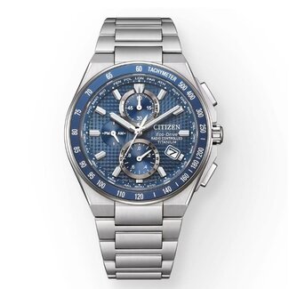 Citizen Citizen Horloge AT8396-59L Titanium Eco-drive Radio Controlled Saffierglas met Blauwe Wijzerplaat 40.5mm