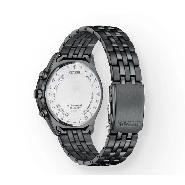 Citizen Citizen Horloge BY1035-56L Staal met Zwarte Coaiting Eco-drive Radio Controlled Moon Fase