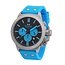 TW Steel TW Steel Horloge CS131 Canteen Staal Quartz Chronograaf met Licht Blauwe Horlogeband 44mm