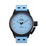 TW Steel TW Steel Horloge CS128 Canteen Automaat Staal met Zwarte Plating 100m Waterdicht en Licht Blauwe Horlogeband 44mm