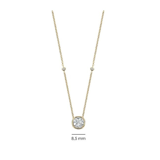 Ti Sento Milano Ti Sento Collier 34143ZY/42 Zilver met Geelgouden Plating en Zirkonia 38-48cm