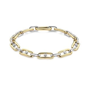 Ti Sento Milano Ti Sento Armband 23112ZY Zilver Bi-color met Zirkonia 6mm x 18cm