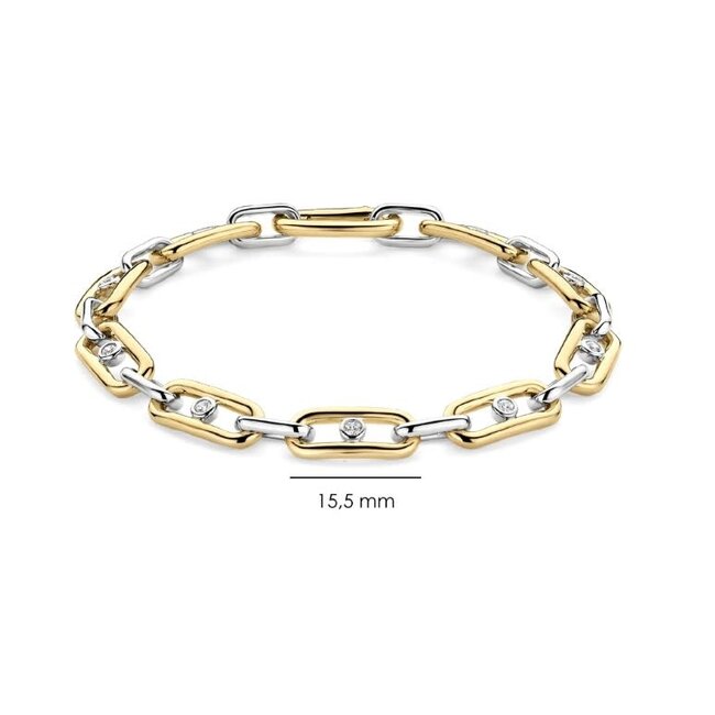 Ti Sento Milano Ti Sento Armband 23112ZY Zilver Bi-color met Zirkonia 6mm x 18cm