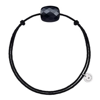 Morganne Bello Morganne Bello Armband 1015X03A115 Zwart Cushion met Zwart Koord