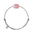 Morganne Bello Morganne Bello Armband 1015X47A145 Guava Quartz Cushion met Taupe Koord